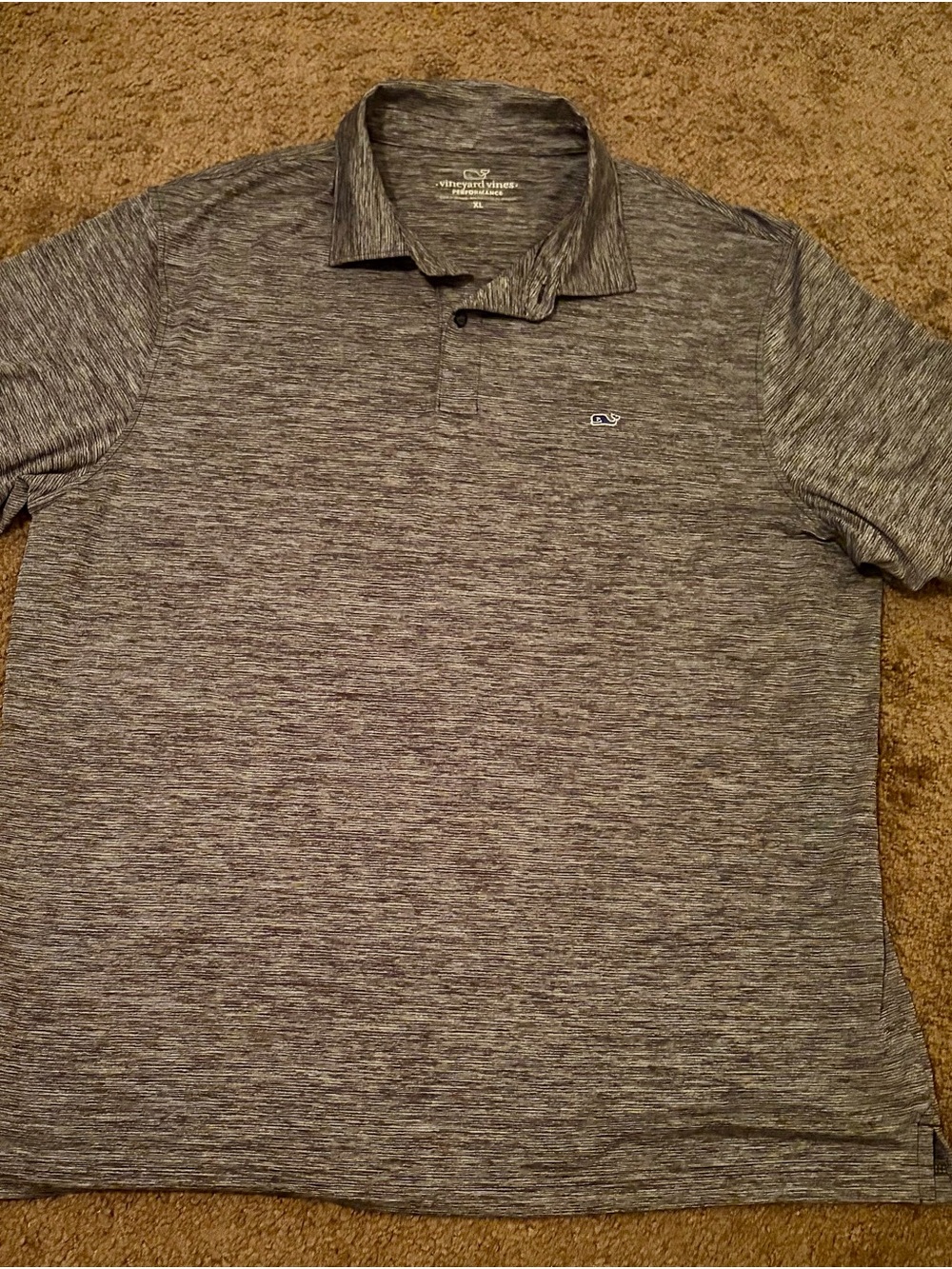 Vineyard Vines Grey Heather Performance Golf Polo XL Mens Fits big.